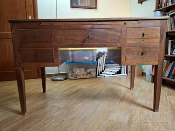 Scrivania antica XIX secolo in legno massello