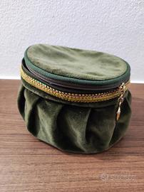 Porta gioielli rotondo, in vellutino verde