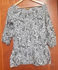 Blusa Conbipel Vintage binco/nera - cotone 100%