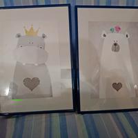 Poster animaletti con cornici cameretta bimbi