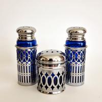Antico set sale e pepe art decò silver plated