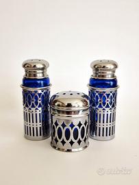 Antico set sale e pepe art decò silver plated