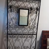 SPECCHIERE LEGNO E FERRO BATTUTO 