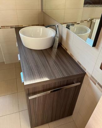 Mobile bagno laminato rovere con specchio