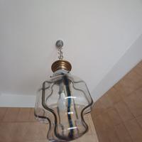 LAMPADARIO IN METALLO VINTAGE ANNI 80