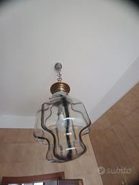 LAMPADARIO IN METALLO VINTAGE ANNI 80