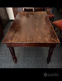 Tavolo antico in legno massello con cassetto
