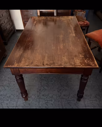 Tavolo antico in legno massello con cassetto