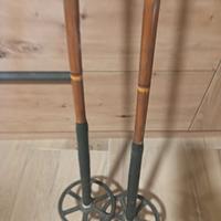 due paia di bastoni sci in bambù antichi 