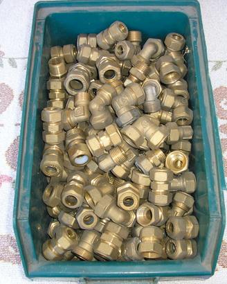 500 Raccordi OTTONE a stringere assortiti per rame