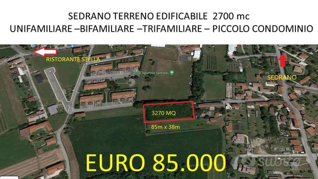 Lotto edificabile frazionabile Sedrano