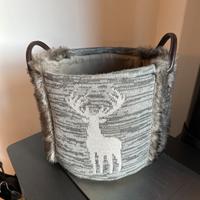 Cesto alpino vintage per piccola legna