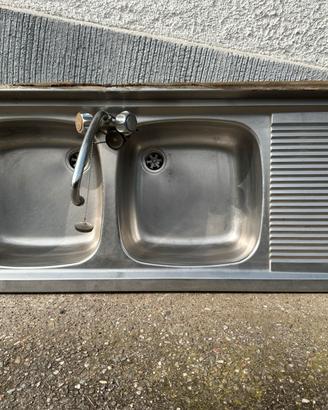 Lavello cucina inox 2 vasche 120x50