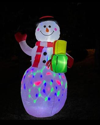 Pupazzo di Neve gonfiabile luminoso LED da esterno