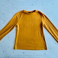 Maglia senape a coste donna