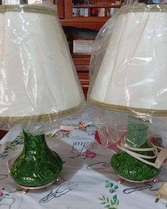 2 LAMPADE DA COMODINO GESSO PORCELLANATO ANNI'70