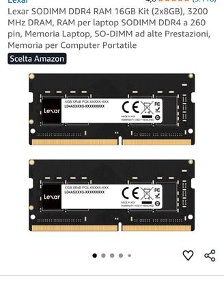 Ram Lexar 16 gb