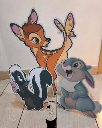 sagome polistirolo 3 pezzi bambi da 60 cm e 40 cm