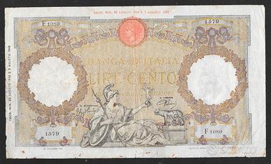 Banconota 100 lire 23.08.1943 rara