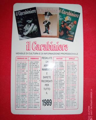 "Il Carabiniere" calendarietto 1989