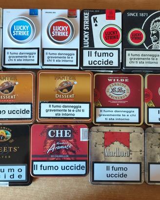 lotto pacchetti metallici sigarette ( vuoti ) 