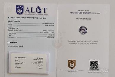 Zaffiro Rosa Naturale Senza Trattamento Termico