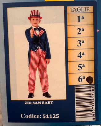 vestito di carnevale zio sam 
