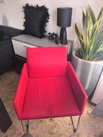 4 Sedie Rosse in Tessuto