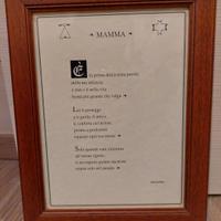 vintage cornice legno con poesia pergamena 