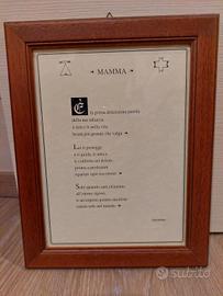 vintage cornice legno con poesia pergamena 