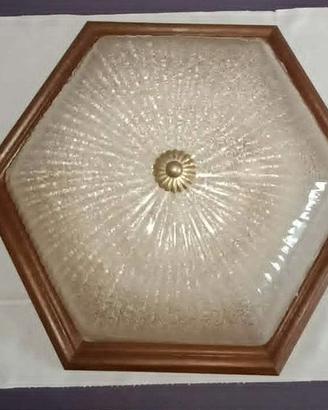 PLAFONIERA ESAGONALE LEGNO