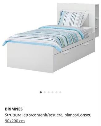 letto singolo ikea brimnes + doghe + materasso