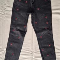 Jeans neri Hollister con rose