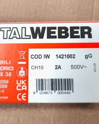 Confezione 10 Fusibili Cilindrici Italweber 