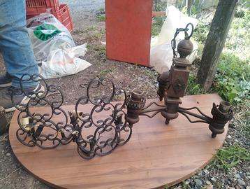 CANDELABRO E LUCI FERRO BATTUTO