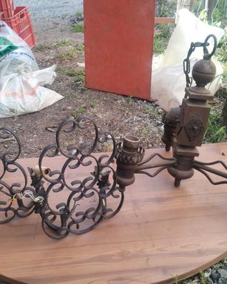 CANDELABRO E LUCI FERRO BATTUTO