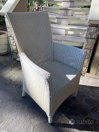 Poltrona rattan bianca