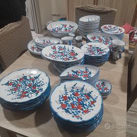 set servizio piatti in ceramica vietrese dipinto a