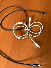 Cavi lightining to usb-c set di due bianco/nero