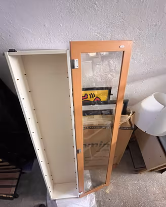 Vetrina libreria IKEA bianca anta a vetro legno 