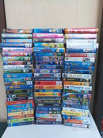 LOTTO 72 VHS FILM CARTONI ANIMATI ORIGINALI 