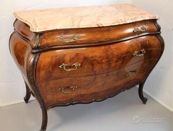 Comò Veneziano 700 bombato in radica di noce