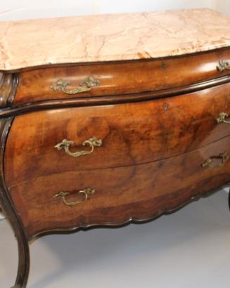 Comò Veneziano 700 bombato in radica di noce