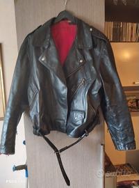 Giubbotto uomo " chiodo " pelle nera vera