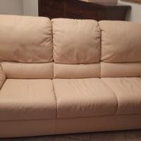 DIVANO IN PELLE BIANCO AVORIO