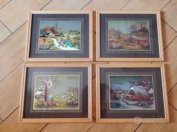 Stampe laminate "Le 4 stagioni" vintage