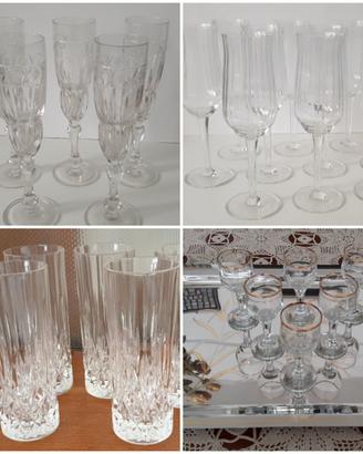 Bicchieri per liquori. calici di cristallo e flute