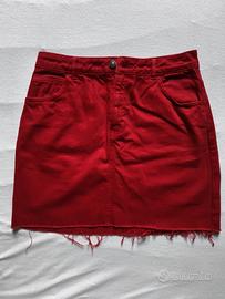 Gonna rossa tipo jeans