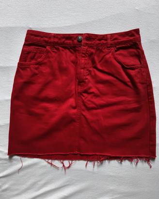 Gonna rossa tipo jeans
