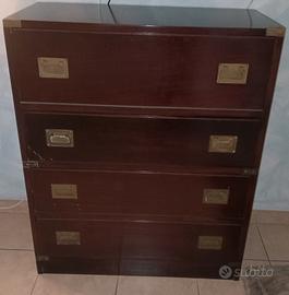Cassettone secretaire in mogano stile Marino